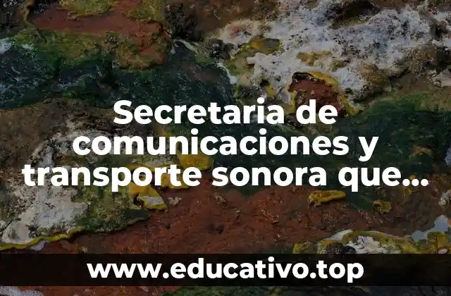 Secretaria de comunicaciones y transporte sonora que es