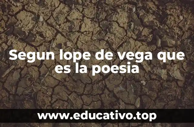 Segun lope de vega que es la poesia