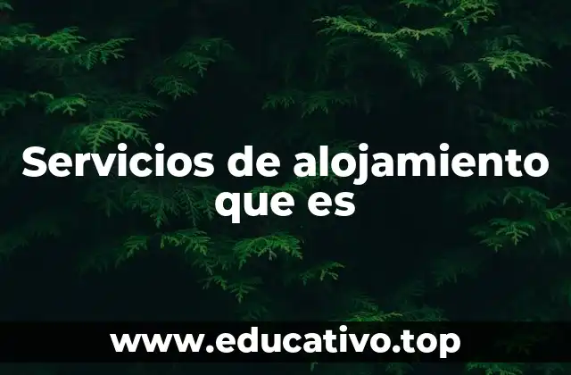 Servicios de alojamiento que es