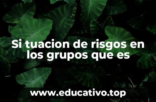 Si tuacion de risgos en los grupos que es