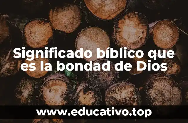 Significado bíblico que es la bondad de Dios