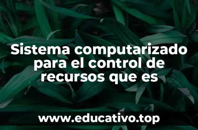 Sistema computarizado para el control de recursos que es