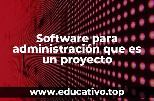 Software para administración que es un proyecto