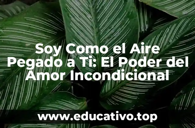 Soy Como el Aire Pegado a Ti: El Poder del Amor Incondicional