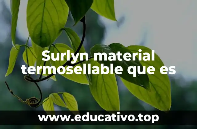Propiedades físicas y químicas del surlyn