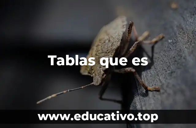 Tablas que es