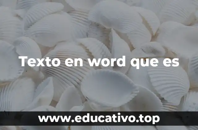 Características del texto en Word