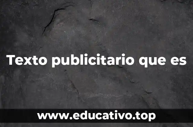 Texto publicitario que es