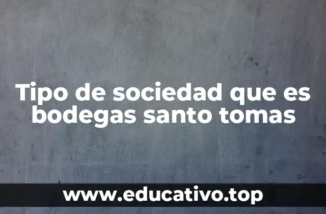 Tipo de sociedad que es bodegas santo tomas