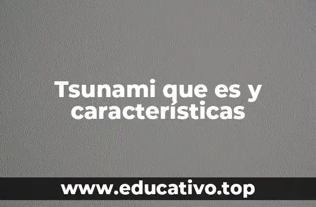 Tsunami que es y características