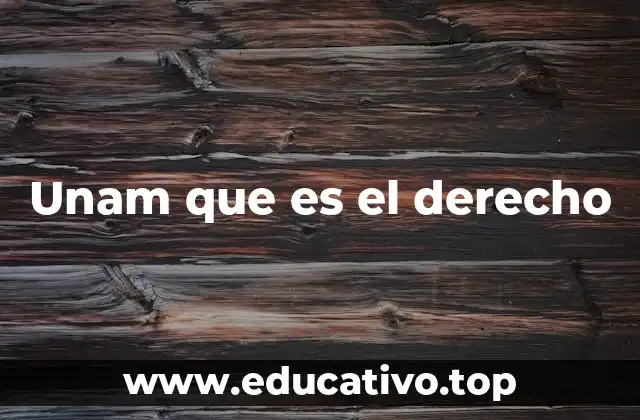 Unam que es el derecho