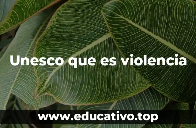 Unesco que es violencia