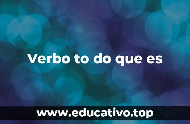 Verbo to do que es