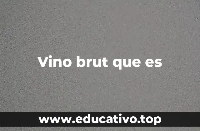 Vino brut que es