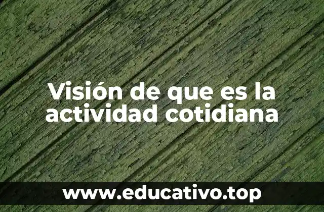 Visión de que es la actividad cotidiana