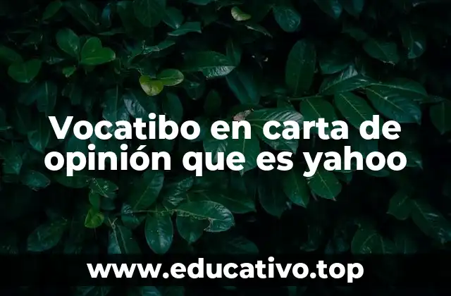 Vocatibo en carta de opinión que es yahoo