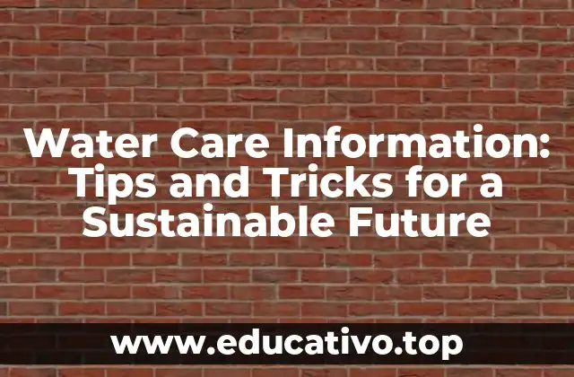Water Care Information: Tips and Tricks for a Sustainable Future