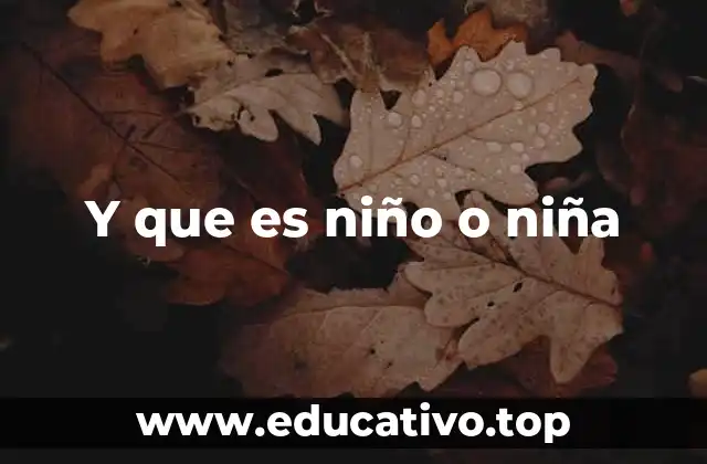 Y que es niño o niña