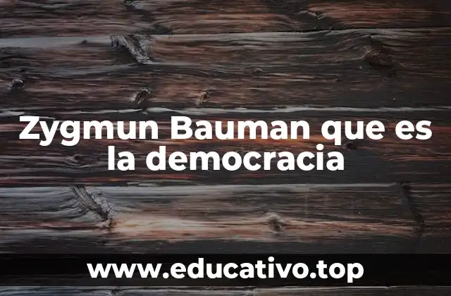 La democracia en la modernidad líquida de Bauman